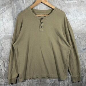 Abercrombie & Fitch green long sleeve Henley shirt Mens Size XL #henley